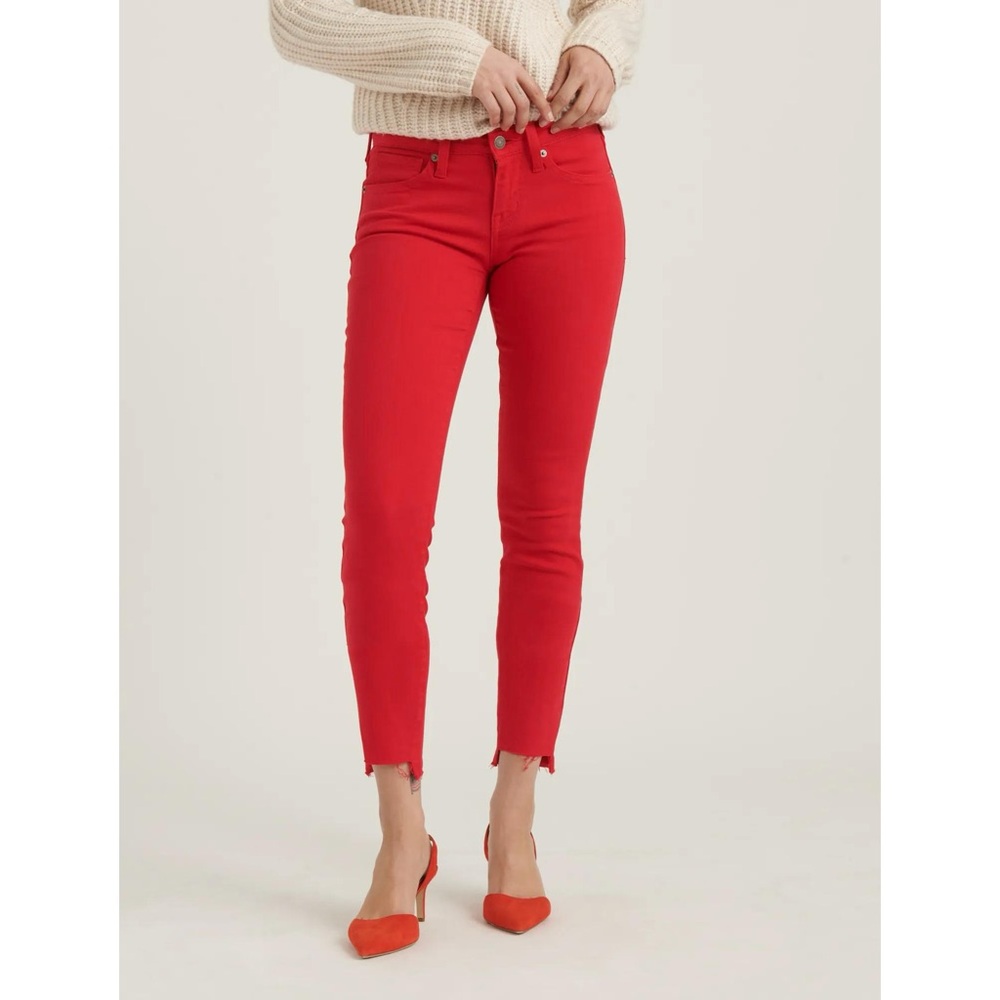 Lucky Brand Low Rise Lolita Skinny Jean Red Raw Hemline Women’s Size 10/30